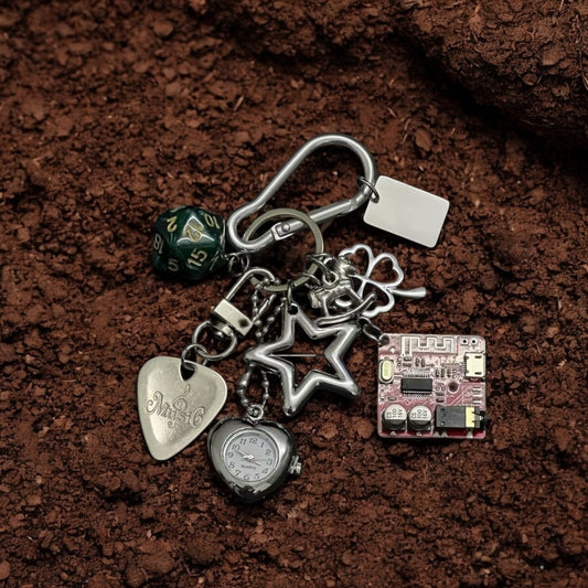 Keychain Red Multiple Tech Y2K